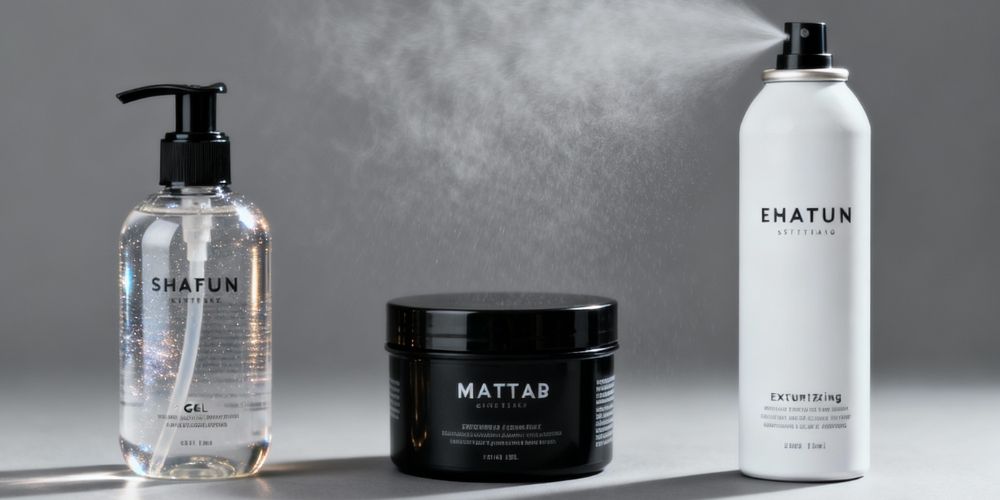 Comparatif gel cire spray coiffants homme côte à côte produits